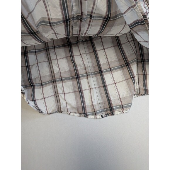 BKE Pearl Snap Button Shirt Mens XL Athletic Fit Black White Plaid Long Sleeve - Picture 7 of 16